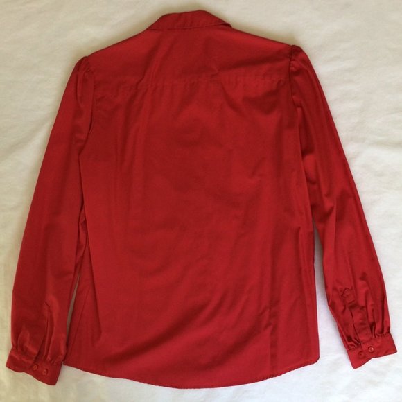 Jos A Bank Clothiers - Red hidden button front blouse - Picture 6 of 10
